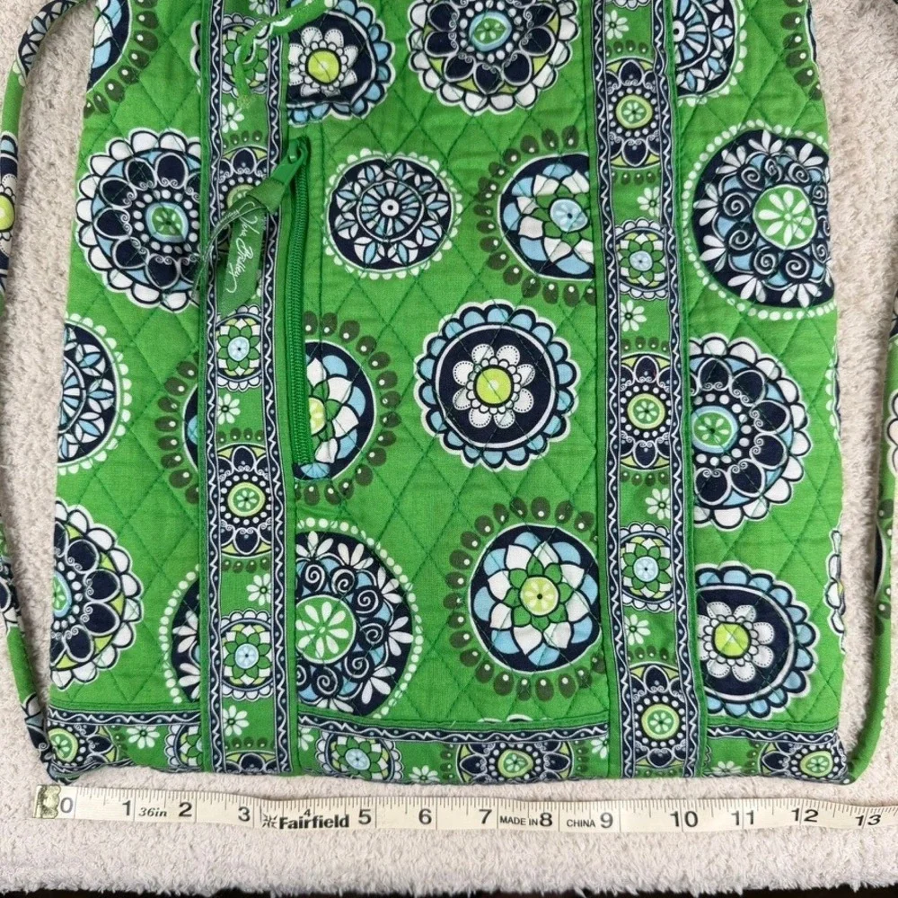 Vera Bradley Cupcake Green Quilted Cotton Drawstring Cinch Backpack Bag Retired